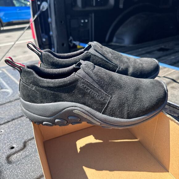 Merrell Jungle Moc Shoes Mens 9 Suede Slip On Comfort J60825 Black‎ Midnight - Picture 4 of 8